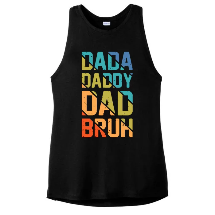 Dada Daddy Dad Bruh Funny T Ladies Tri-Blend Wicking Tank