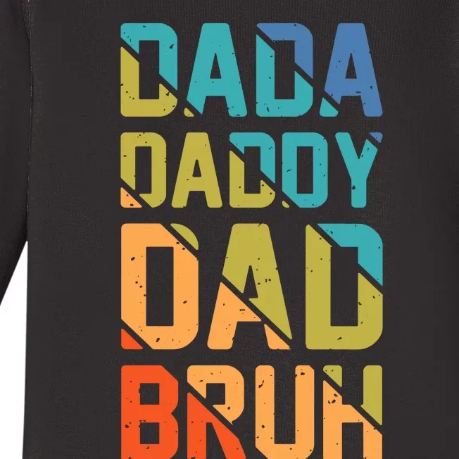 Dada Daddy Dad Bruh Funny T Baby Long Sleeve Bodysuit