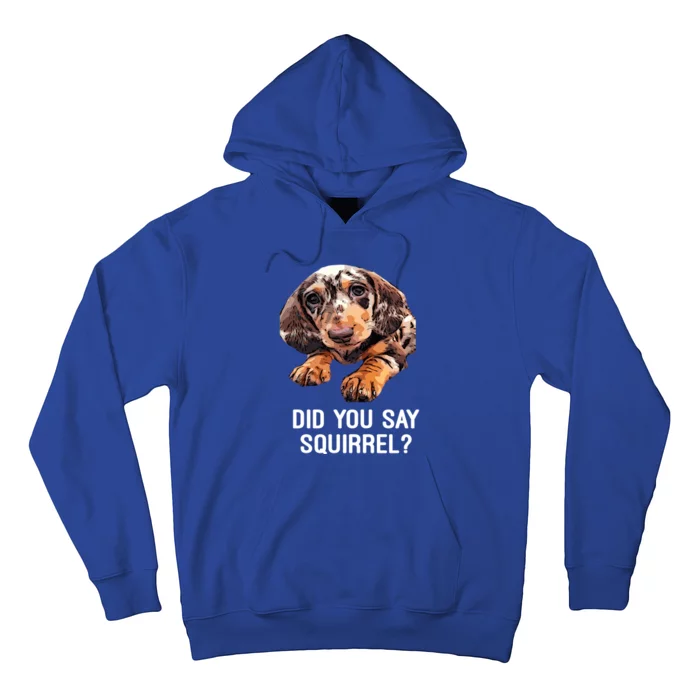 Dapple Dachshund Did You Say Squirrel Hooded Gift Hoodie