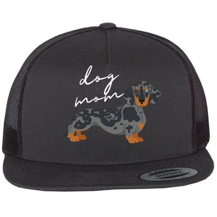 Dapple Dachshund Dog Mom Woman Flat Bill Trucker Hat