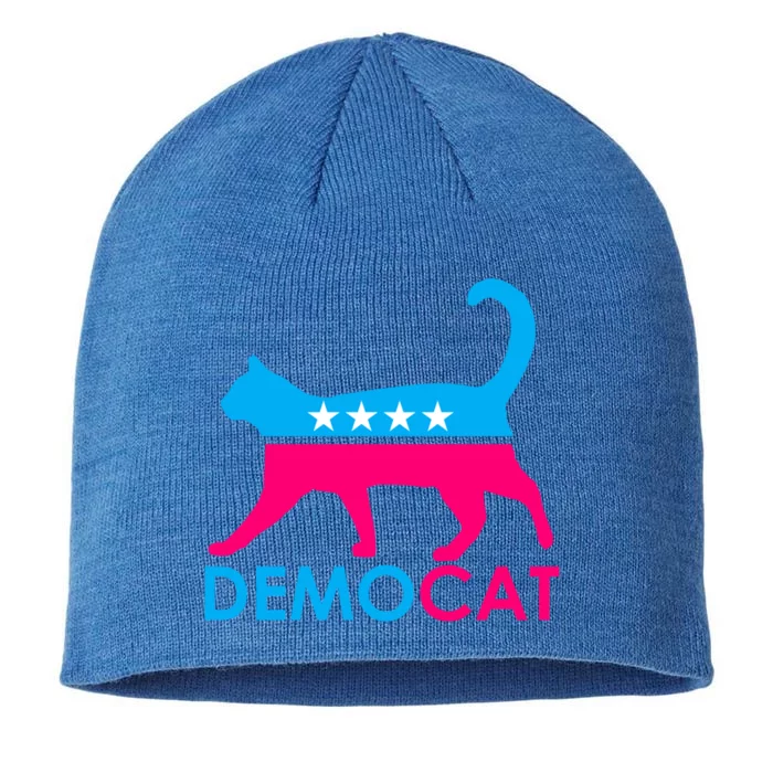 Democrat Democat Democat Cats For Kamala Cool Gift 8 1/2in Sustainable Knit Beanie