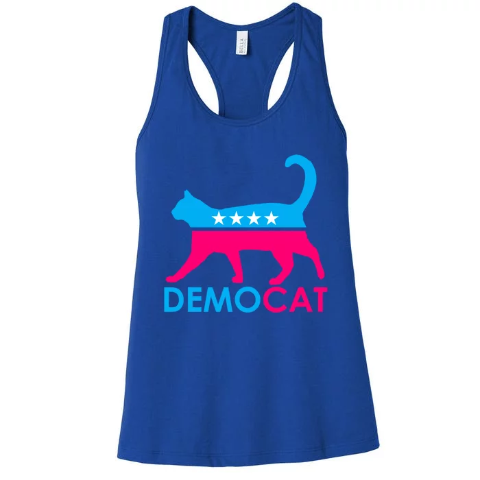 Democrat Democat Democat Cats For Kamala Cool Gift Women's Racerback Tank