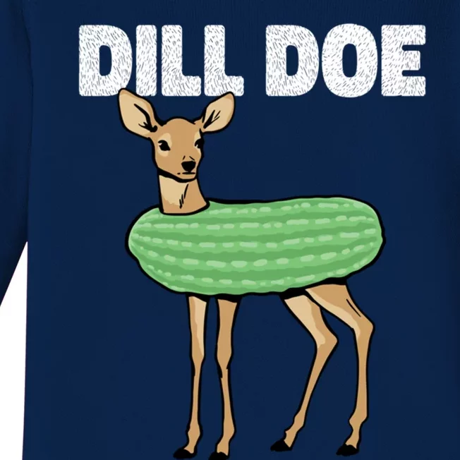 Dill Doe Deer Redneck Pickle Animal Hunter Lover Pickles Great Gift Baby Long Sleeve Bodysuit