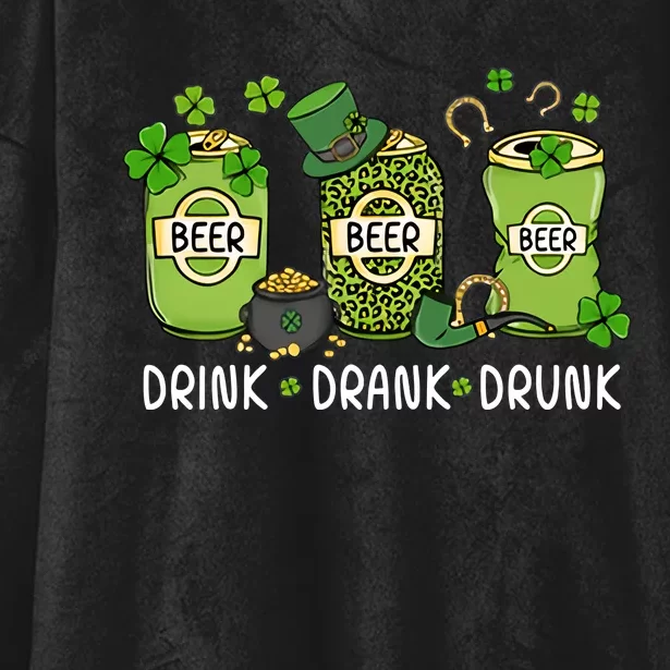 Drink Drank Drunk St Patrick's Day Lucky Irish Beer Drinking Team Hooded Wearable Blanket