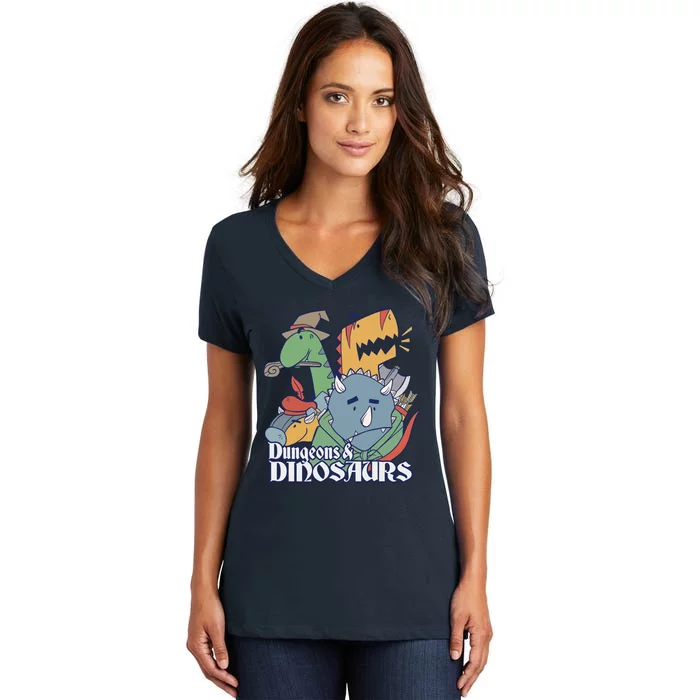 Dungeons & Dinosaurs Women's V-Neck T-Shirt