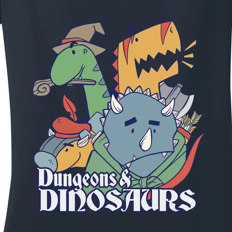 Dungeons & Dinosaurs Women's V-Neck T-Shirt