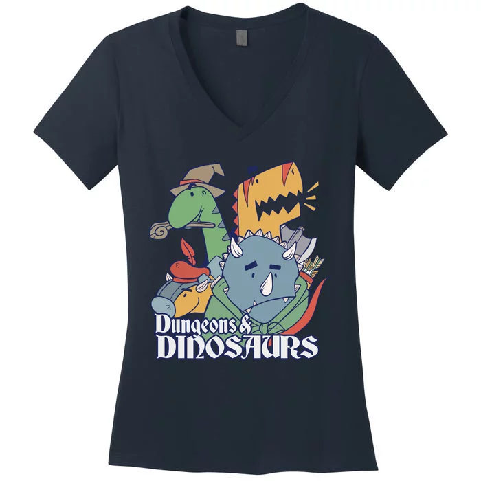 Dungeons & Dinosaurs Women's V-Neck T-Shirt