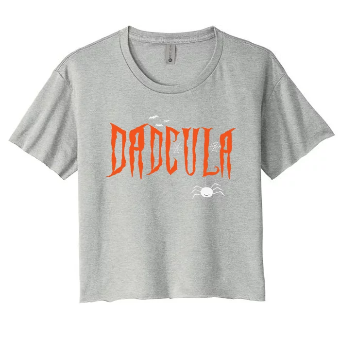 Dad Daddy Dracula Monster Costume Easy Halloween Gifts Women's Crop Top Tee