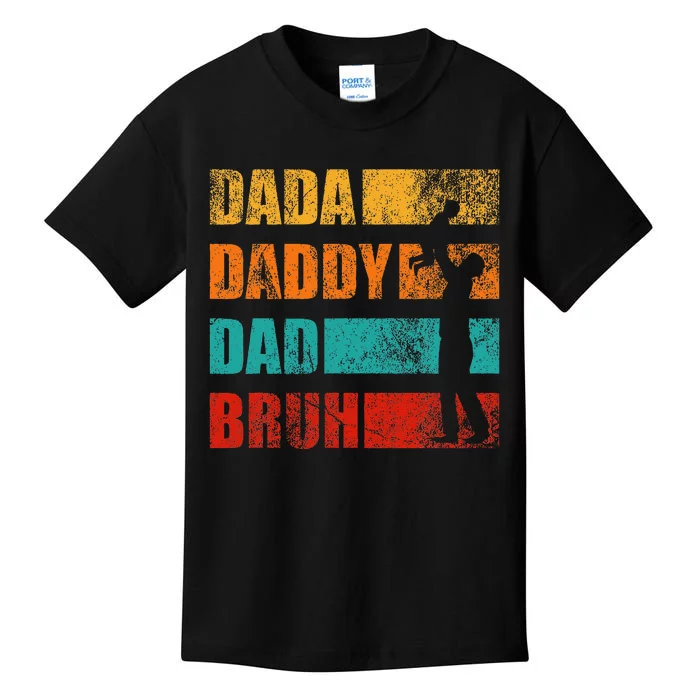 Dada Daddy Dad Bruh Funny Retro Vintage Fathers Day Kids T-Shirt