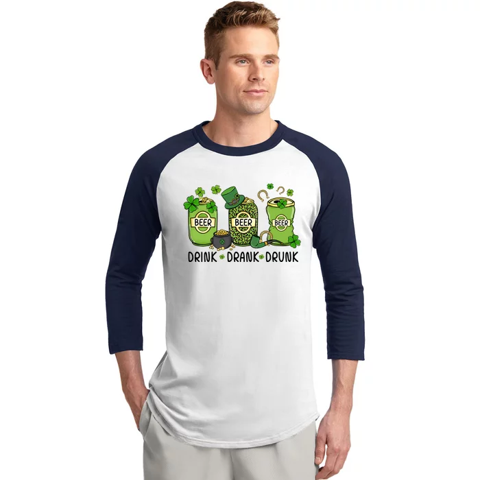 Drink Drank Drunk Baseball Sleeve Shirt