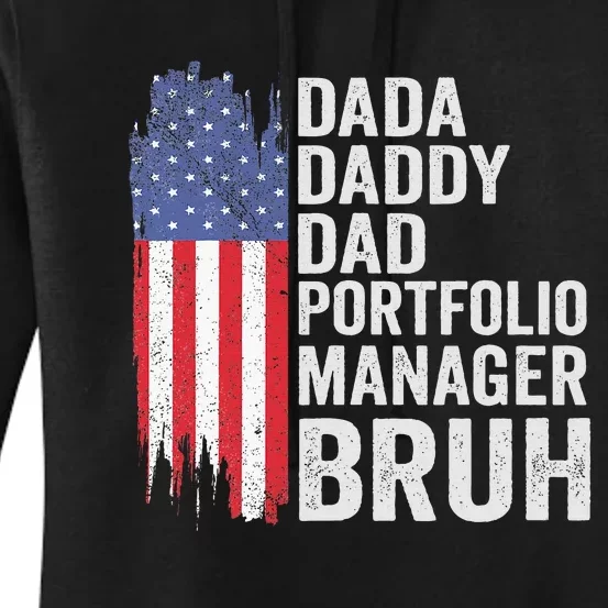 Dada Daddy Dad Portfolio Bruh Fathers Day 4th Of July Women's Pullover Hoodie