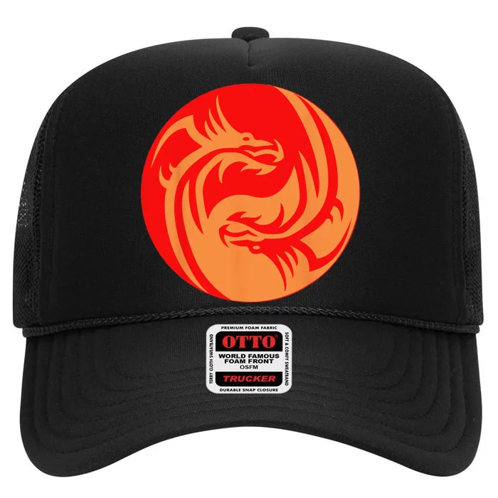 Dueling Dragons High Crown Mesh Trucker Hat