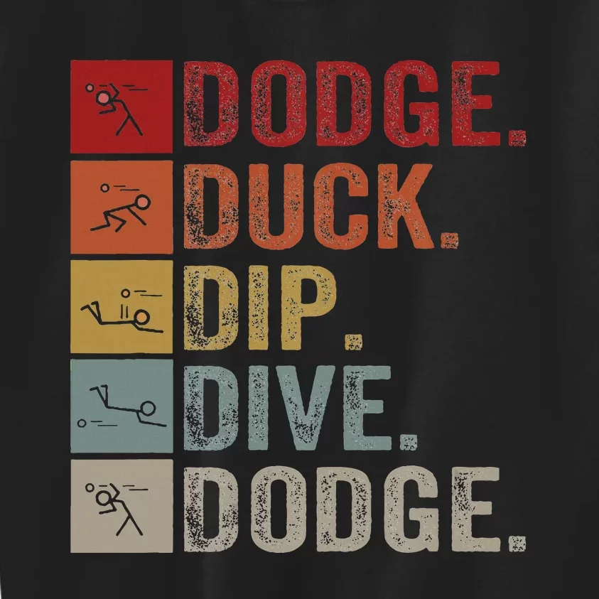 Duck Dip Dive I Ball Games I Funny Dodgeball Kids Sweatshirt