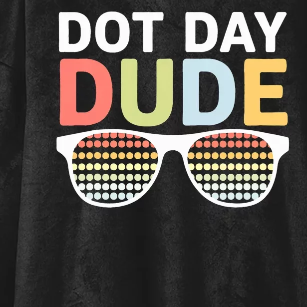 Dot Days Dotted Dude Glasses Hooded Wearable Blanket