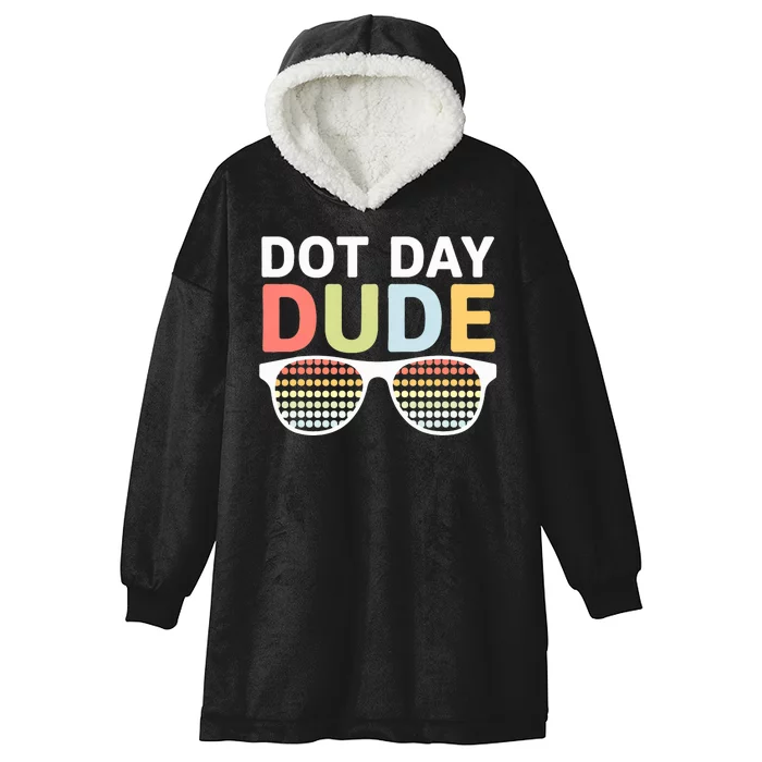 Dot Days Dotted Dude Glasses Hooded Wearable Blanket