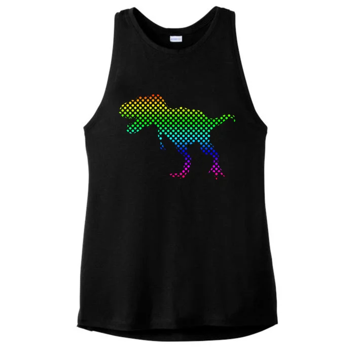 Dot Day Dinosaur TRex Ladies Tri-Blend Wicking Tank