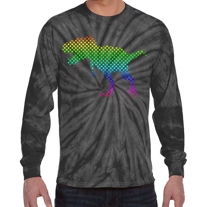 Dot Day Dinosaur TRex Tie-Dye Long Sleeve Shirt