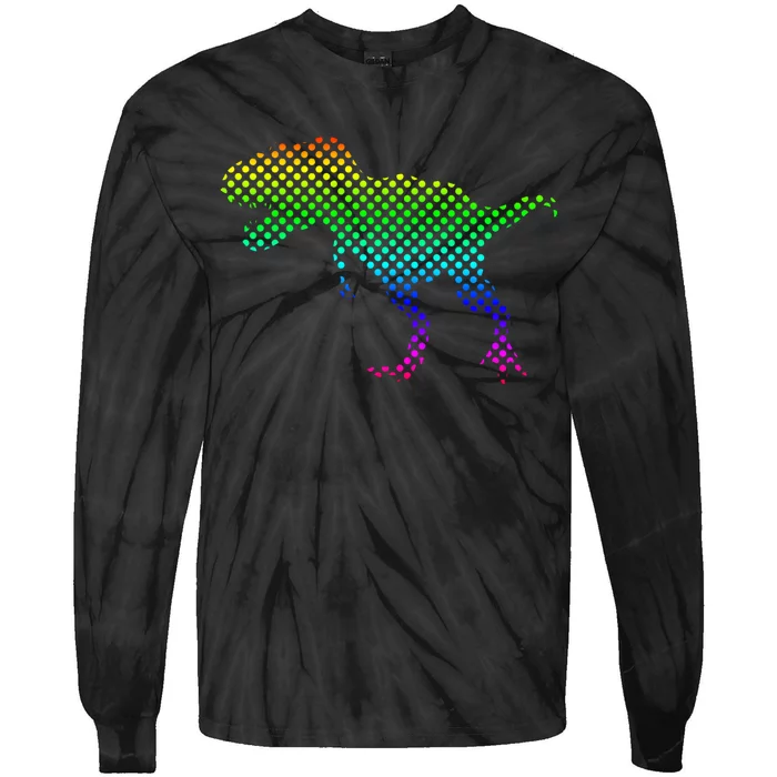 Dot Day Dinosaur TRex Tie-Dye Long Sleeve Shirt