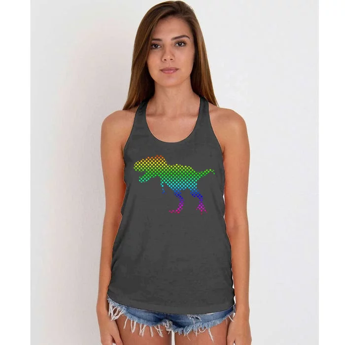 Dot Day Dinosaur TRex Women's Knotted Racerback Tank