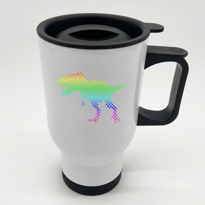 Dot Day Dinosaur TRex Front & Back Stainless Steel Travel Mug