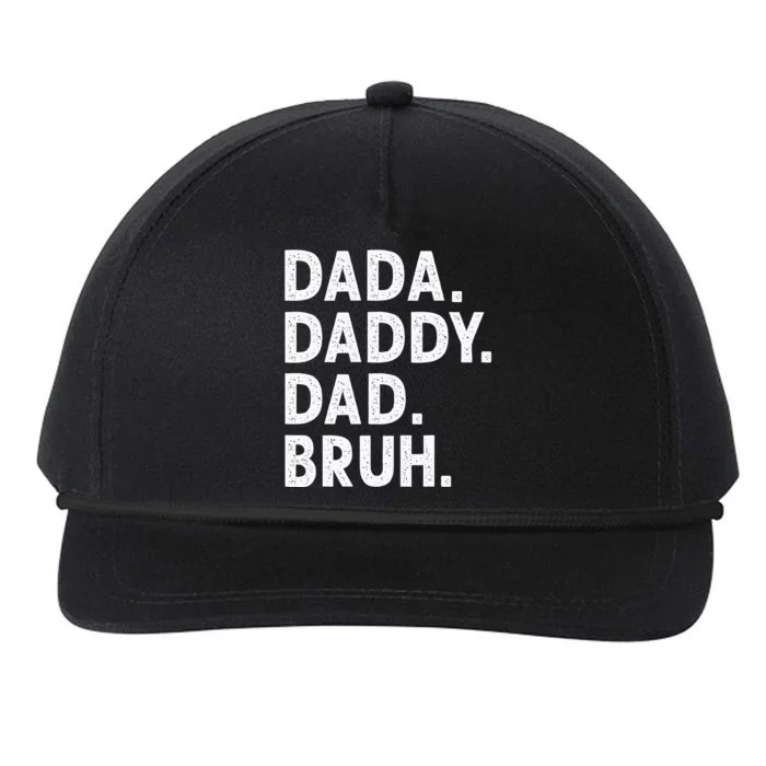 Dada Daddy Dad Bruh Funny Fathers Day Gift Snapback Five-Panel Rope Hat