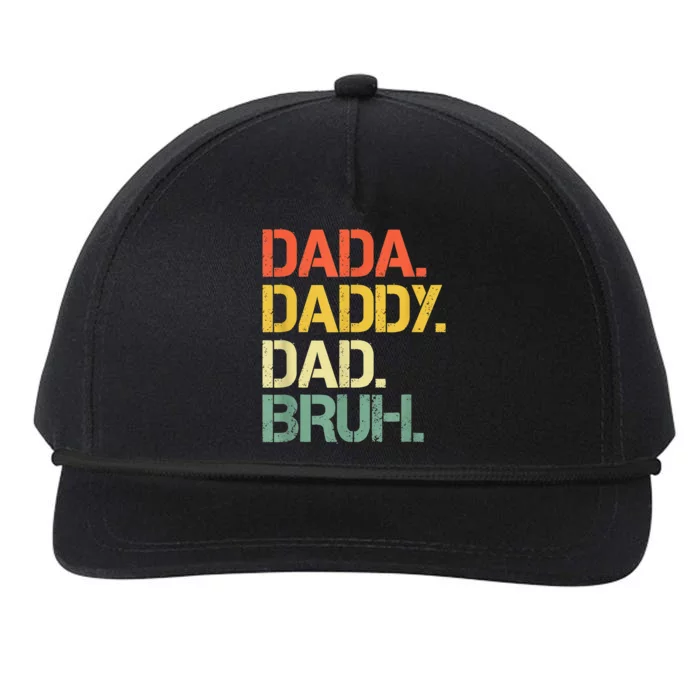 Dada Daddy Dad Bruh Happy Fathers Day Snapback Five-Panel Rope Hat