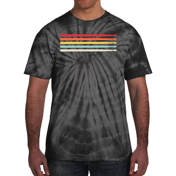 Drummer Drumsticks Drum Sticks Retro Vintage Drumming Tie-Dye T-Shirt