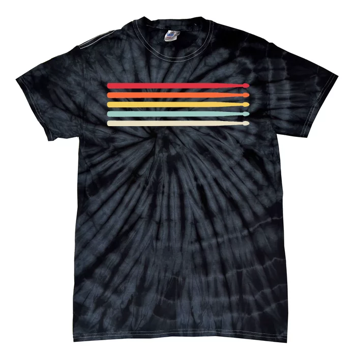 Drummer Drumsticks Drum Sticks Retro Vintage Drumming Tie-Dye T-Shirt