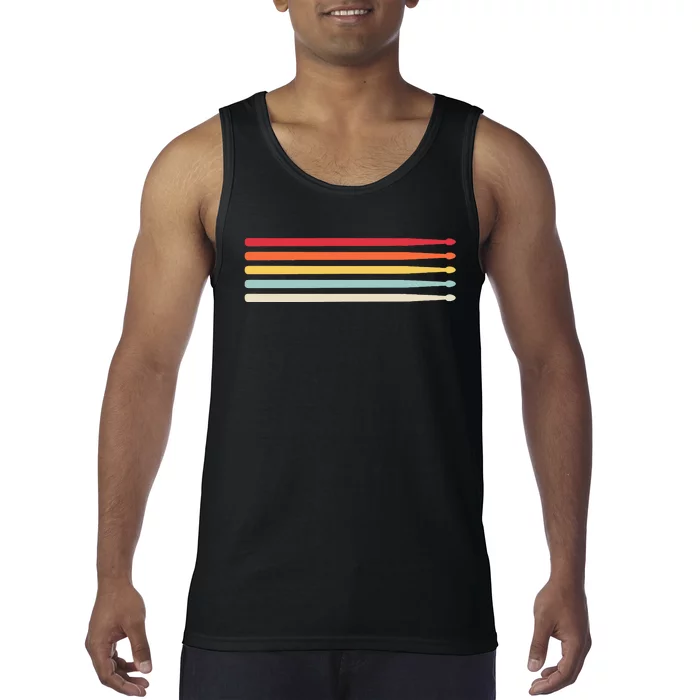 Drummer Drumsticks Drum Sticks Retro Vintage Drumming Tank Top