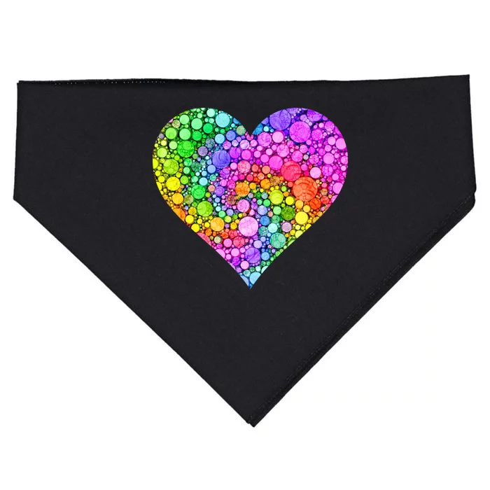 Dot Day Dotted Colorful Heart Of Dots USA-Made Doggie Bandana