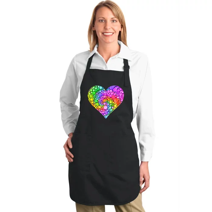 Dot Day Dotted Colorful Heart Of Dots Full-Length Apron With Pocket