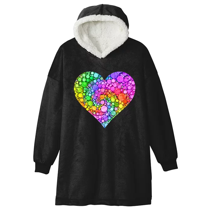 Dot Day Dotted Colorful Heart Of Dots Hooded Wearable Blanket