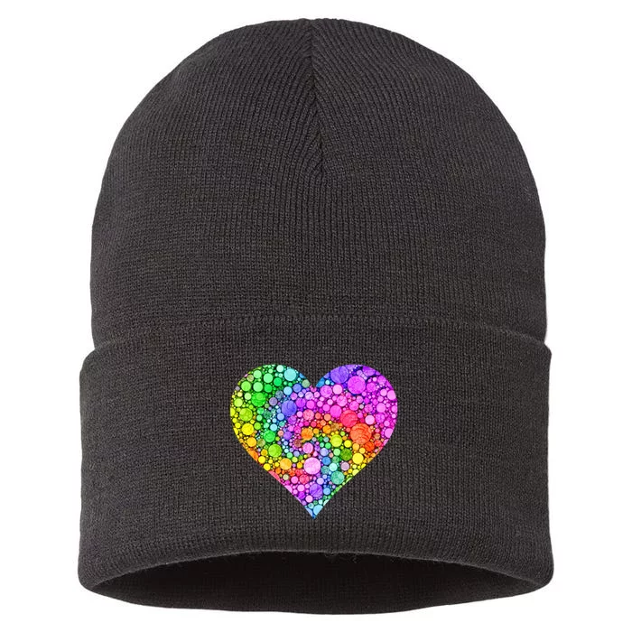 Dot Day Dotted Colorful Heart Of Dots Sustainable Knit Beanie