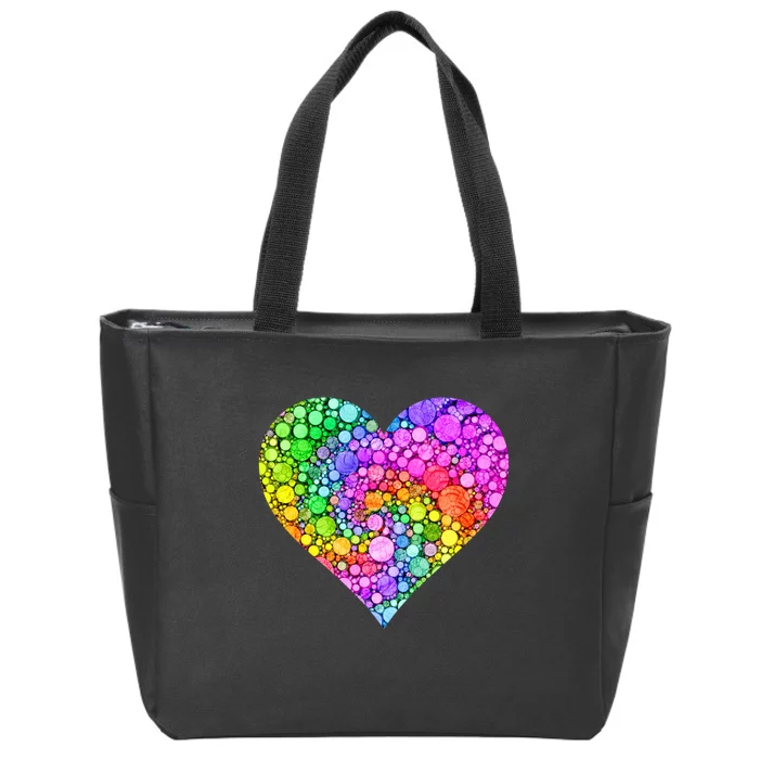 Dot Day Dotted Colorful Heart Of Dots Zip Tote Bag