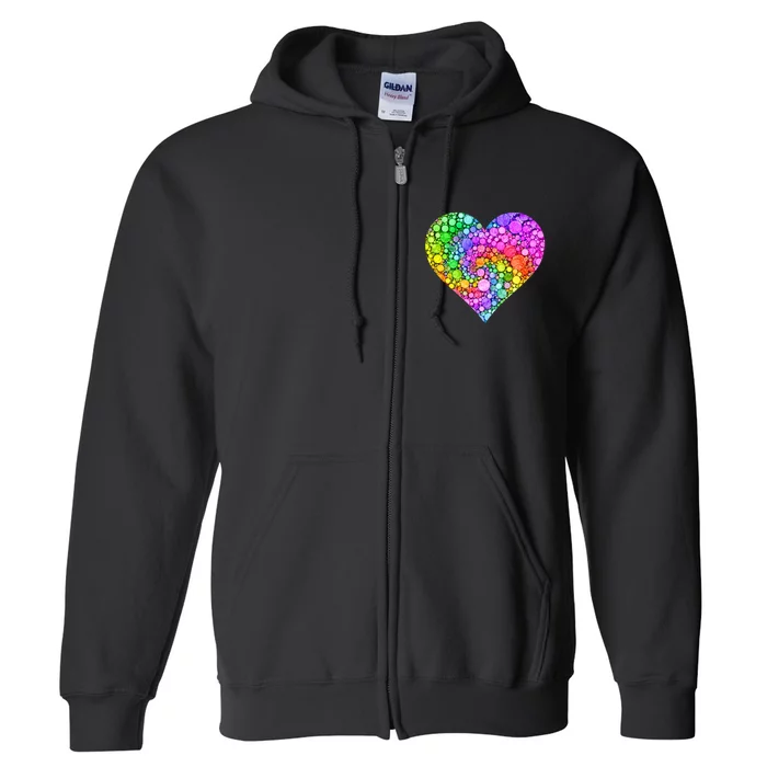 Dot Day Dotted Colorful Heart Of Dots Full Zip Hoodie