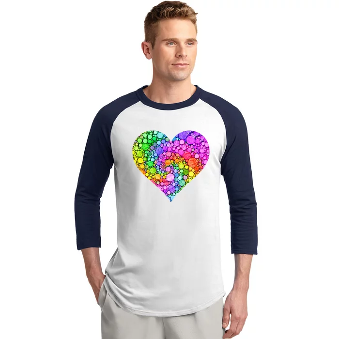 Dot Day Dotted Colorful Heart Of Dots Baseball Sleeve Shirt