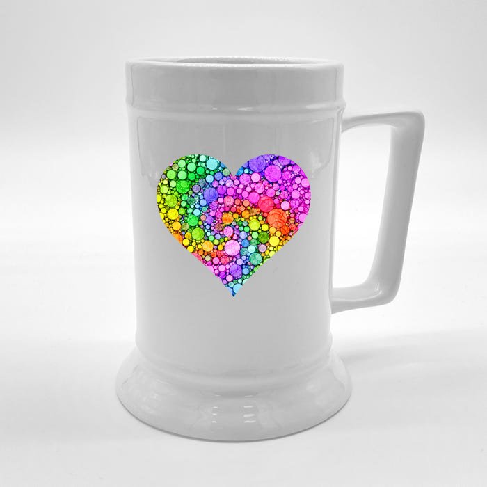 Dot Day Dotted Colorful Heart Of Dots Front & Back Beer Stein