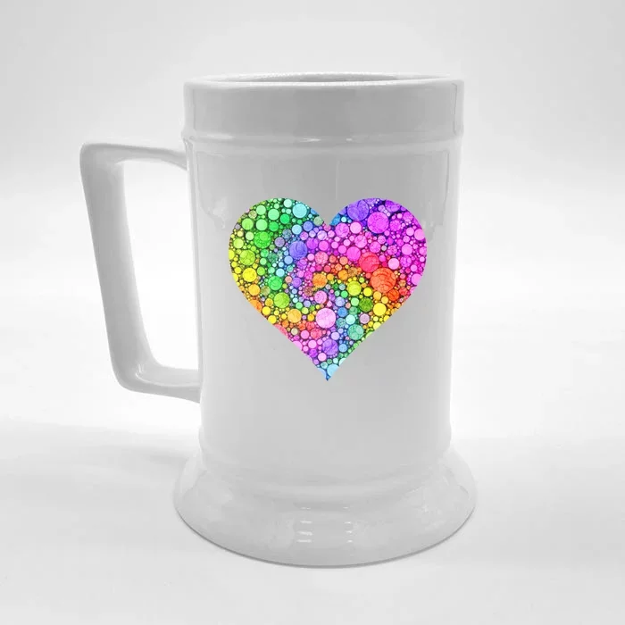 Dot Day Dotted Colorful Heart Of Dots Front & Back Beer Stein