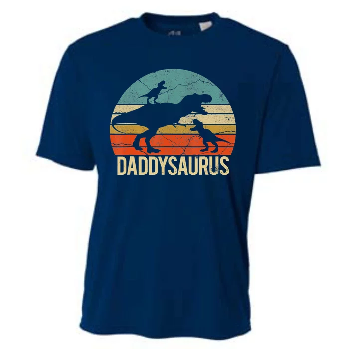 Daddy Dinosaur Daddysaurus 2 Two Christmas For Dad Cooling Performance Crew T-Shirt