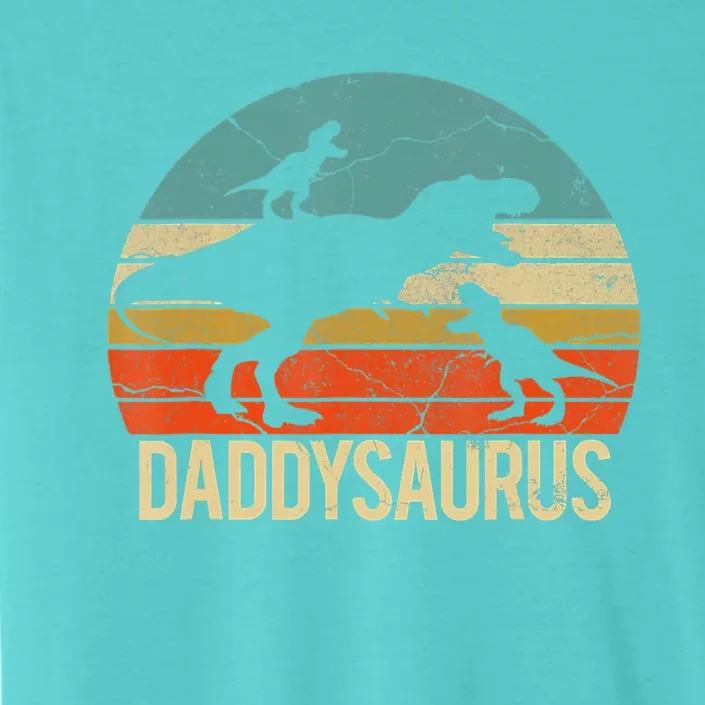 Daddy Dinosaur Daddysaurus 2 Two Christmas For Dad ChromaSoft Performance T-Shirt