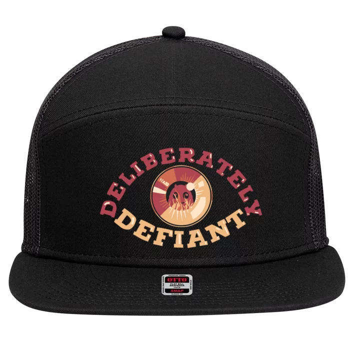 Deliberately Defiant 7 Panel Mesh Trucker Snapback Hat