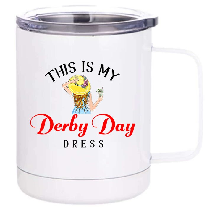 Derby Day Derby Kentucky Horse Derby Dress Front & Back 12oz Stainless Steel Tumbler Cup