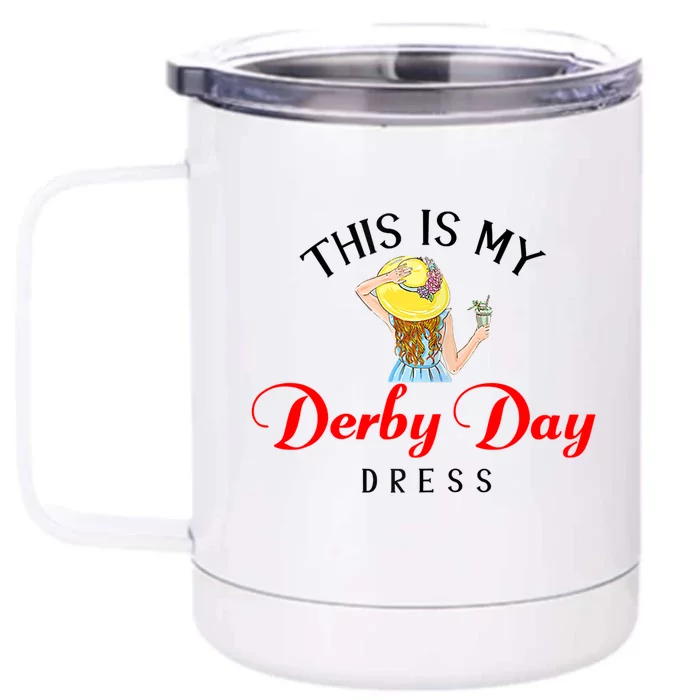 Derby Day Derby Kentucky Horse Derby Dress Front & Back 12oz Stainless Steel Tumbler Cup