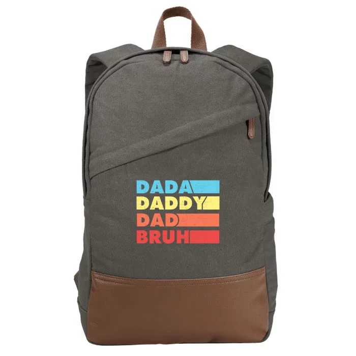 Dada Daddy Dad Bruh Cotton Canvas Backpack