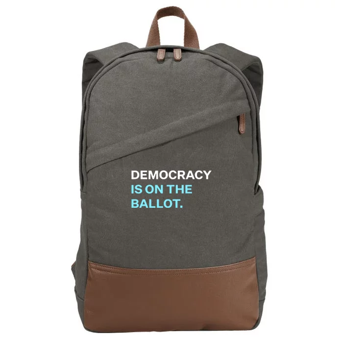 Democracy Docket Democracy Is On The Ballot Cotton Canvas Backpack