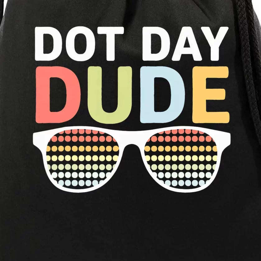 Dot Day Dotted Dude Glasses Drawstring Bag