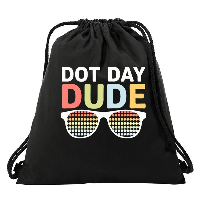 Dot Day Dotted Dude Glasses Drawstring Bag