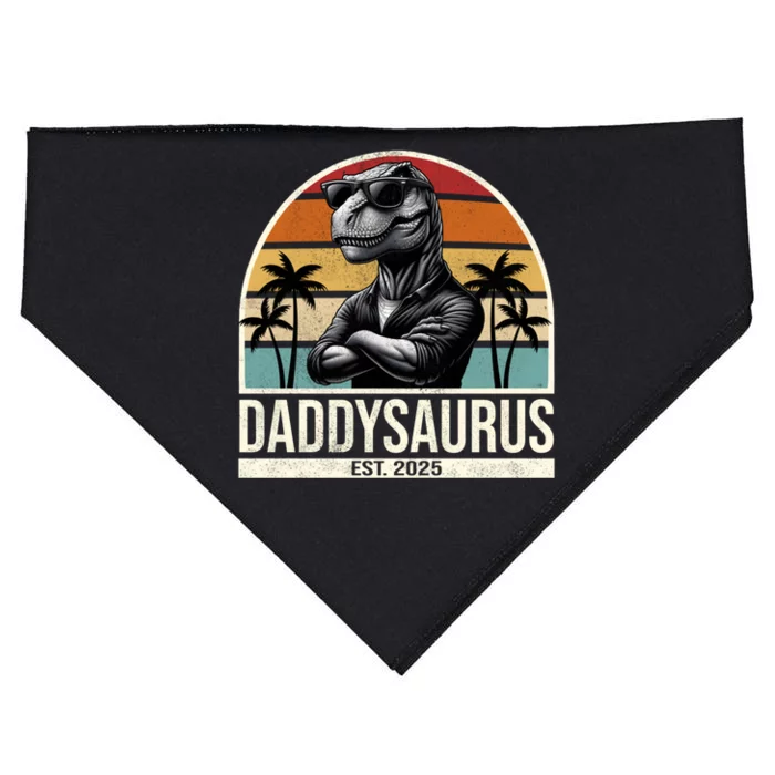 Dino Dad Daddysaurus New Dad 2025 Adult Dinosaur Dad Gift USA-Made Doggie Bandana