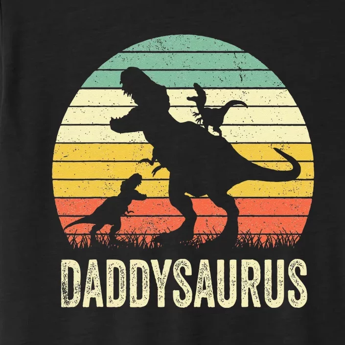 Daddy Dinosaur Daddysaurus 2 Kids Fathers Day Gift For Dad ChromaSoft Performance T-Shirt