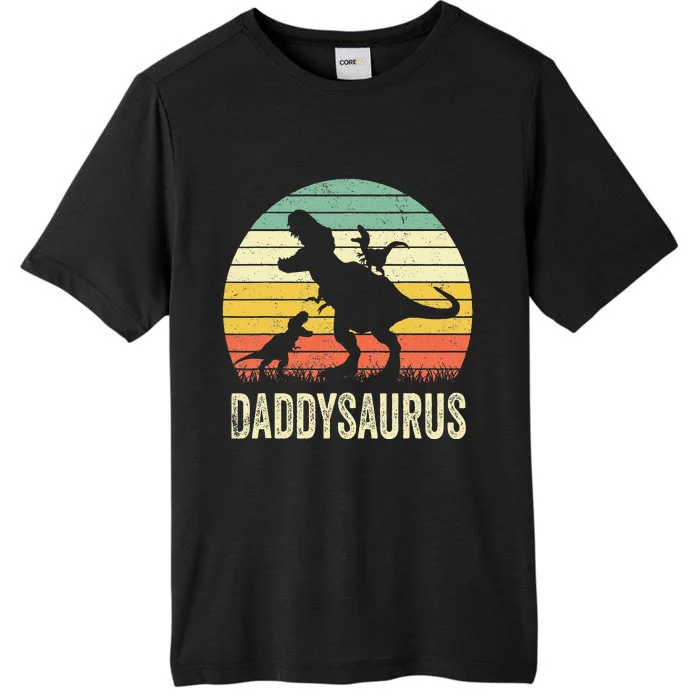 Daddy Dinosaur Daddysaurus 2 Kids Fathers Day Gift For Dad ChromaSoft Performance T-Shirt